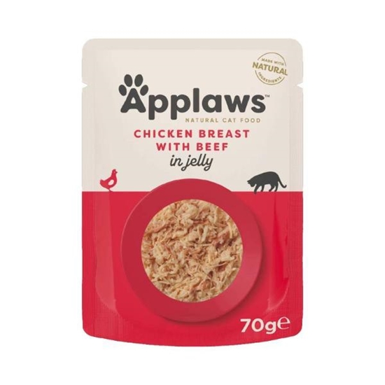 Picture of Applaws Pouches Cat Food in Jelly Chicken with Beef